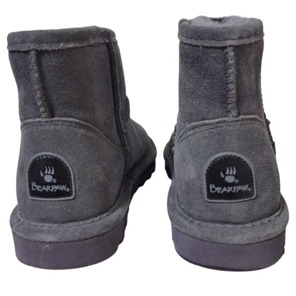Bearpaw Alyssa Women's Winter Ankle Boot  Short Winter Snow Grey Comfy, Cozy  7 - Picture 3 of 7